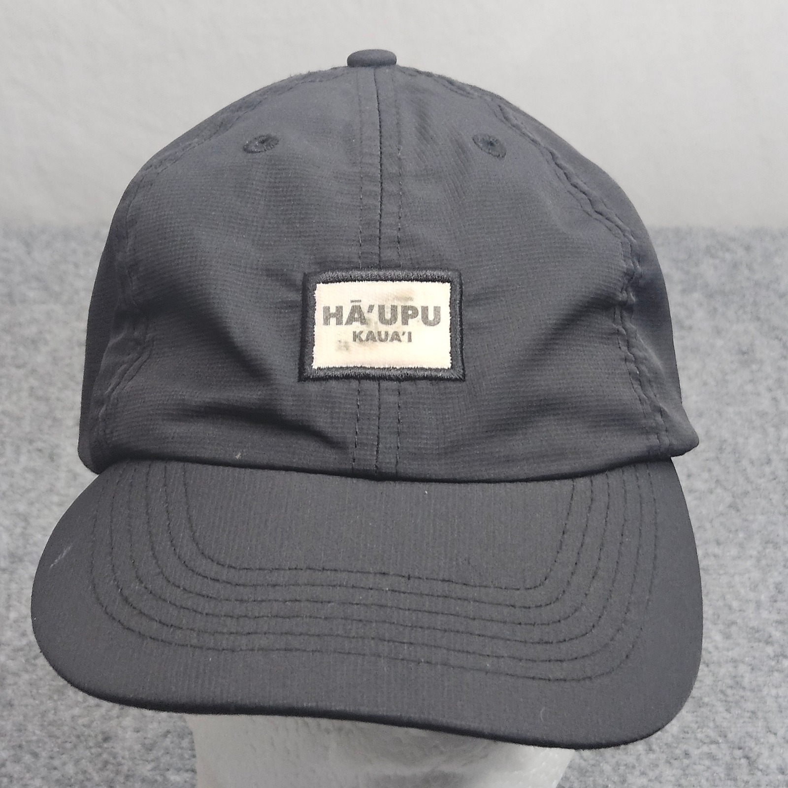 Haupu Kauai Hat Black Golf Cap Hawaii Mountains Performance Adjustable Strap